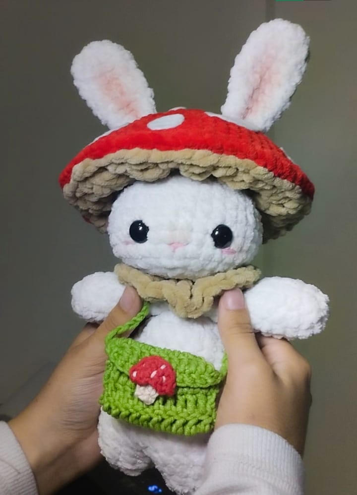 Kawaii Mushroom Bunny Amigurumi Crochet Pattern PDF